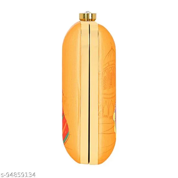 Mustard_Polyurethane_Clutch_For_Women