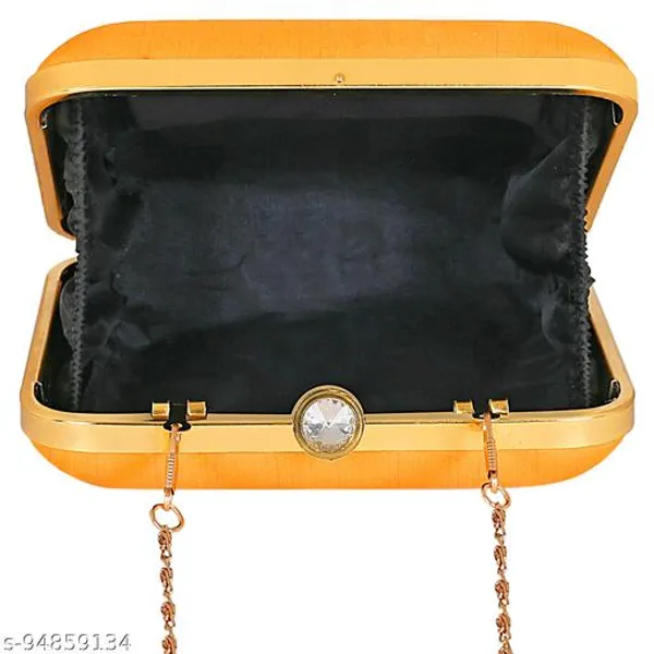 Mustard_Polyurethane_Clutch_For_Women