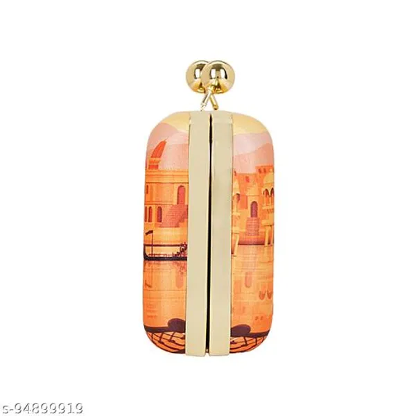 Orange_Polyurethane_Clutch_For_Women
