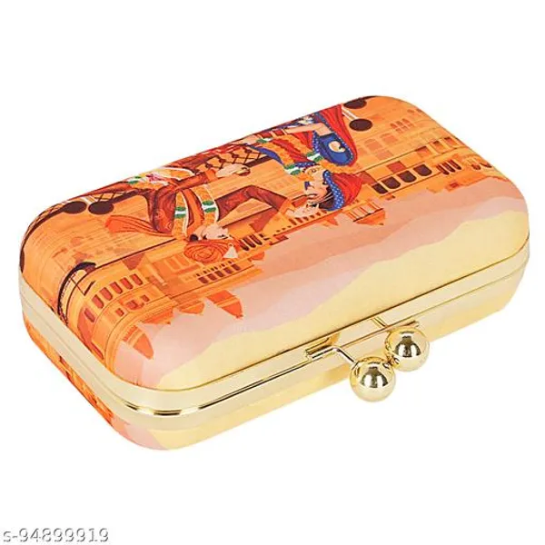 Orange_Polyurethane_Clutch_For_Women