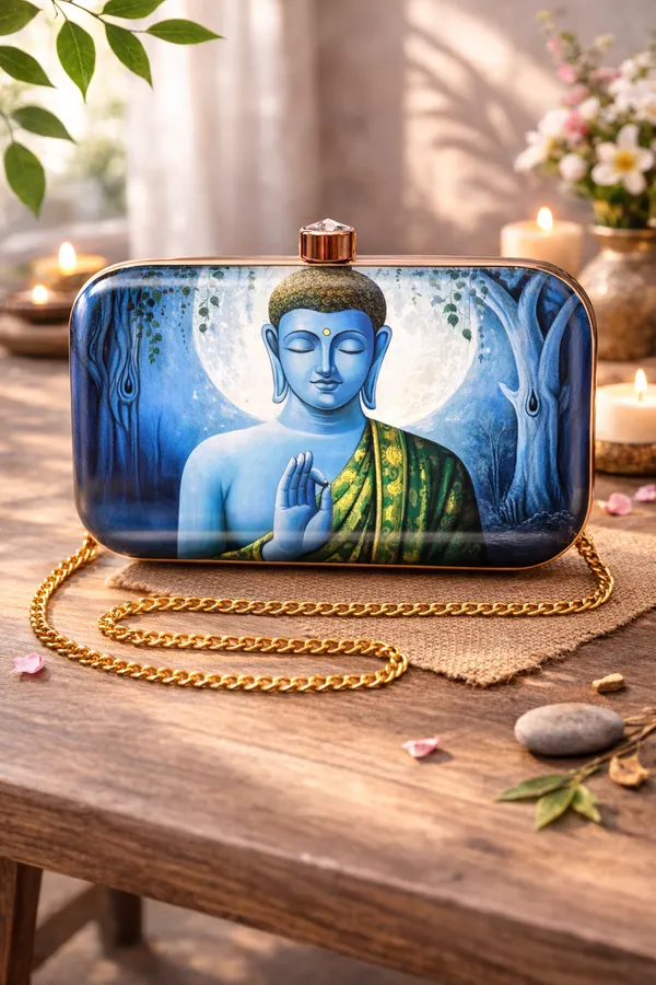 Blue_Polyurethane_Clutch_For_Women