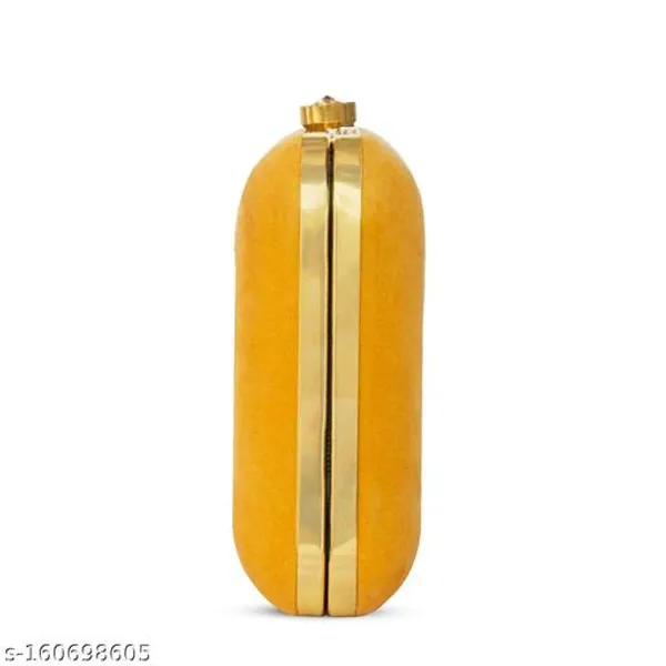 Yellow_Polyurethane_Clutch_For_Women