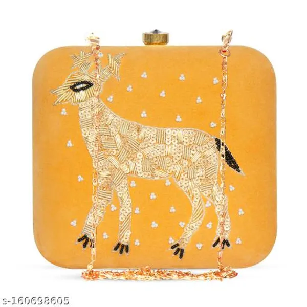 Yellow_Polyurethane_Clutch_For_Women