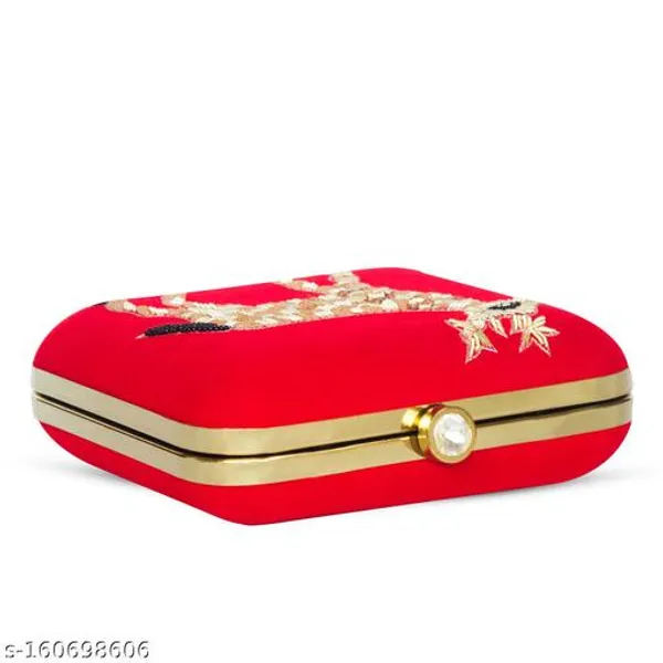 Red_Polyurethane_Clutch_For_Women