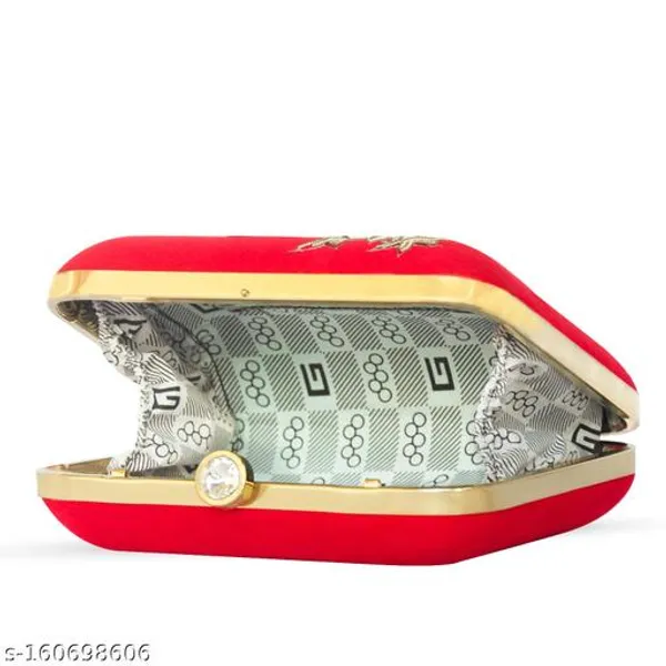 Red_Polyurethane_Clutch_For_Women