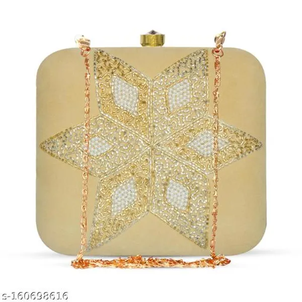 Gold_Polyurethane_Clutch_For_Women