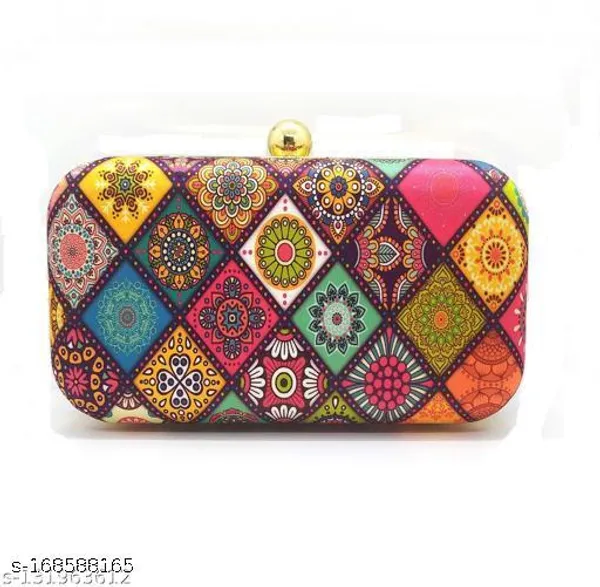 Multicolor_Polyurethane_Clutch_For_Women