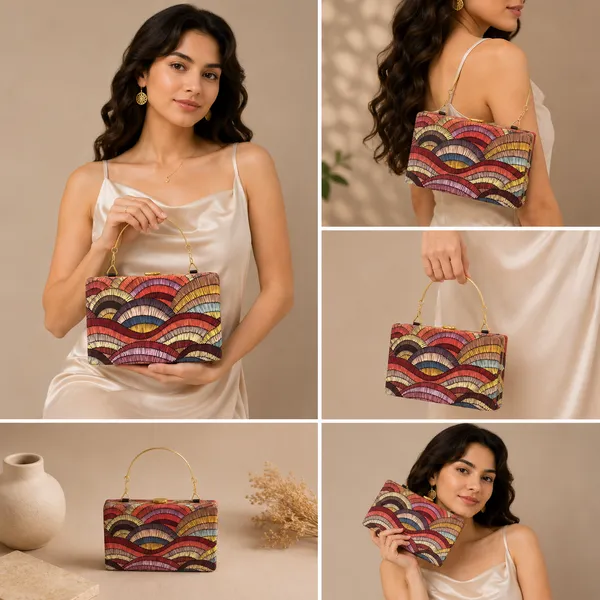 Multicolor_Polyurethane_Clutch_For_Women