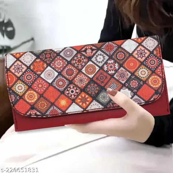 Red_Polyurethane_Clutch_For_Women