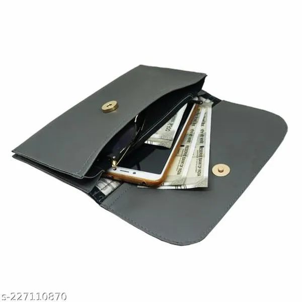 Grey_Polyurethane_Clutch_For_Women
