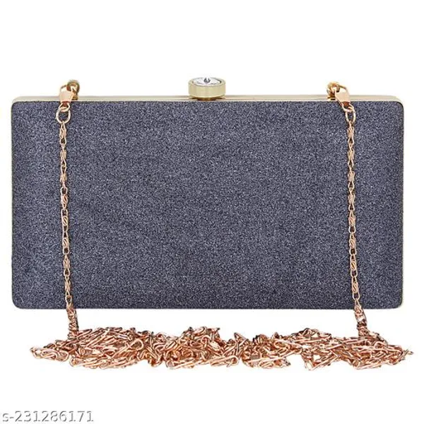Grey_Polyurethane_Clutch_For_Women
