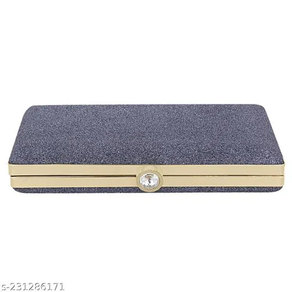 Grey_Polyurethane_Clutch_For_Women