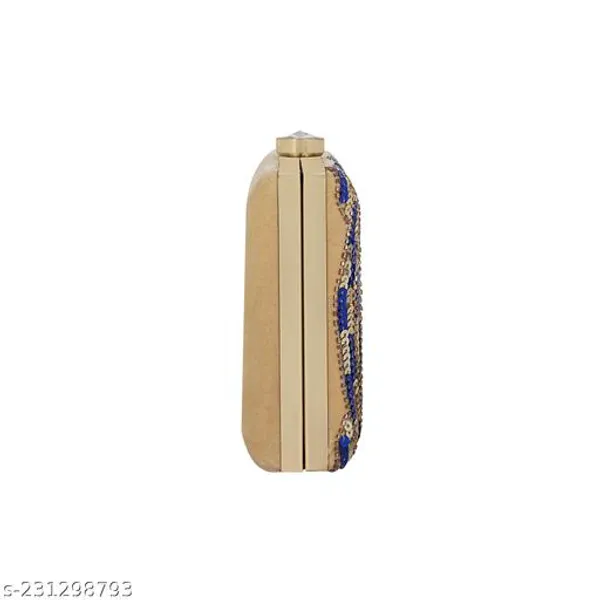 Blue_Polyurethane_Clutch_For_Women
