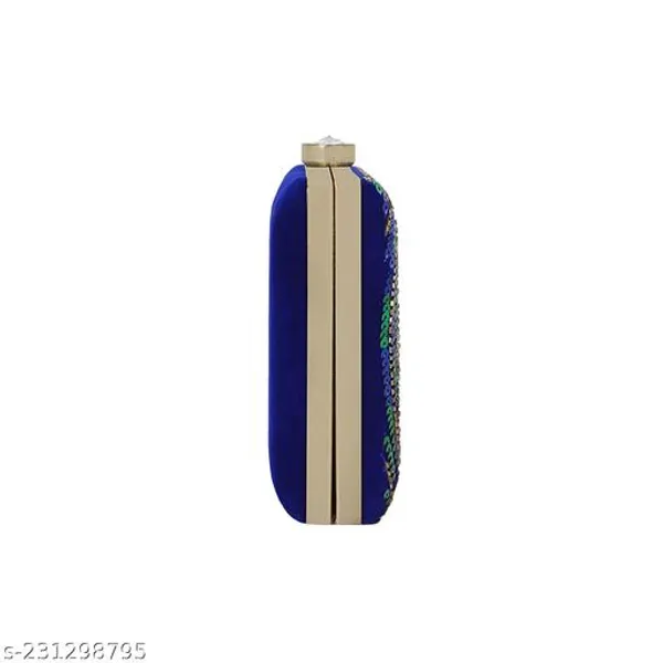 Blue_Polyurethane_Clutch_For_Women