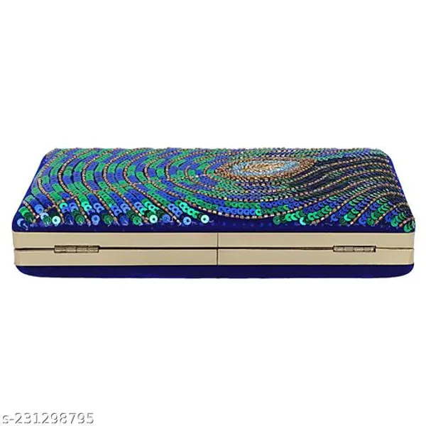 Blue_Polyurethane_Clutch_For_Women
