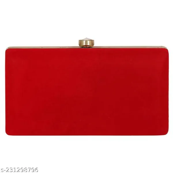 Red_Polyurethane_Clutch_For_Women