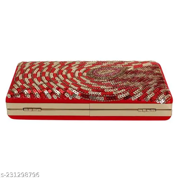 Red_Polyurethane_Clutch_For_Women