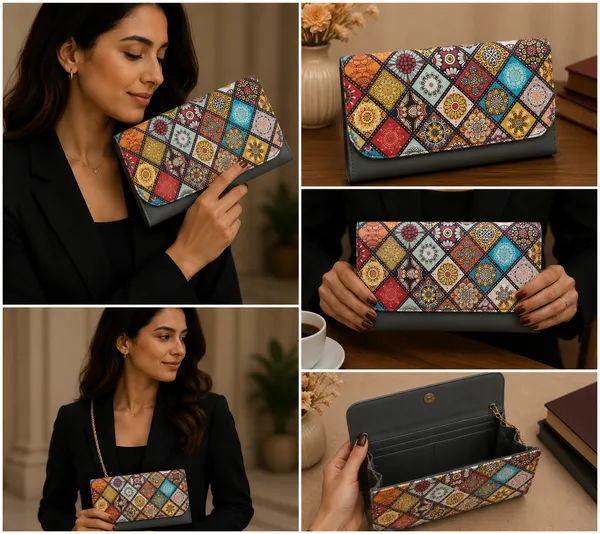 Grey_Polyurethane_Clutch_For_Women