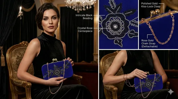 Blue_Polyurethane_Clutch_For_Women