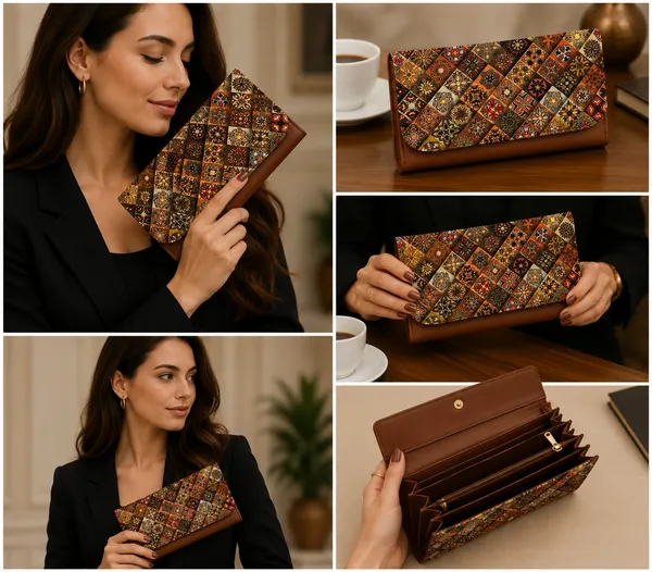 Brown_Polyurethane_Clutch_For_Women