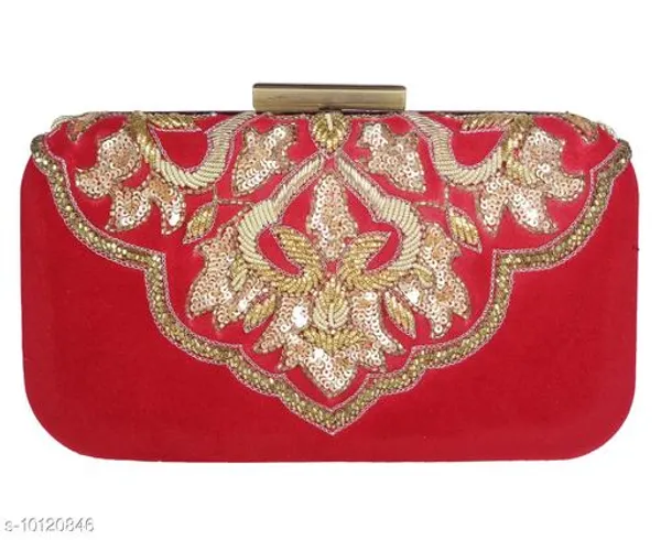 Red_Polyurethane_Clutch_For_Women