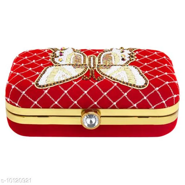 Red_Polyurethane_Clutch_For_Women
