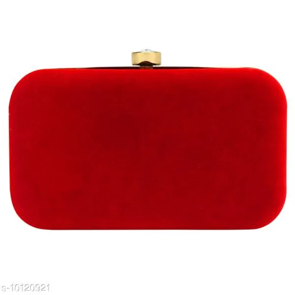 Red_Polyurethane_Clutch_For_Women