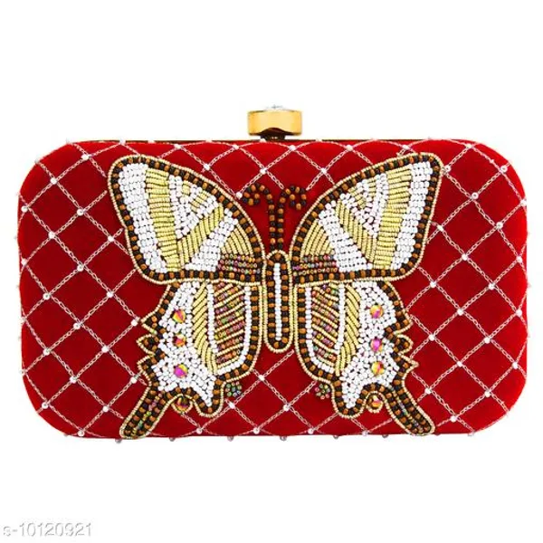 Red_Polyurethane_Clutch_For_Women