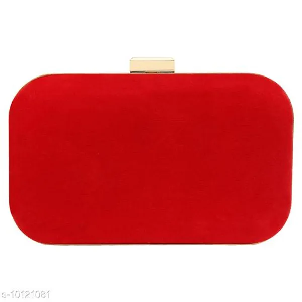 Red_Polyurethane_Clutch_For_Women