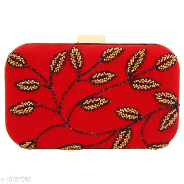 Red_Polyurethane_Clutch_For_Women