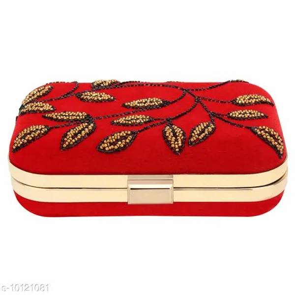Red_Polyurethane_Clutch_For_Women