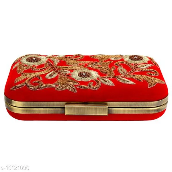Red_Polyurethane_Clutch_For_Women