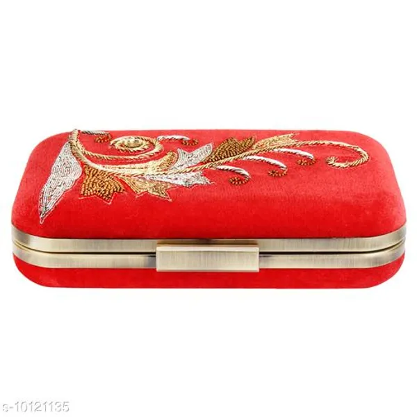 Red_Polyurethane_Clutch_For_Women