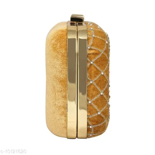 Gold_Polyurethane_Clutch_For_Women