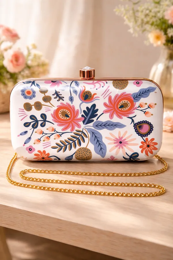 White_Polyurethane_Clutch_For_Women