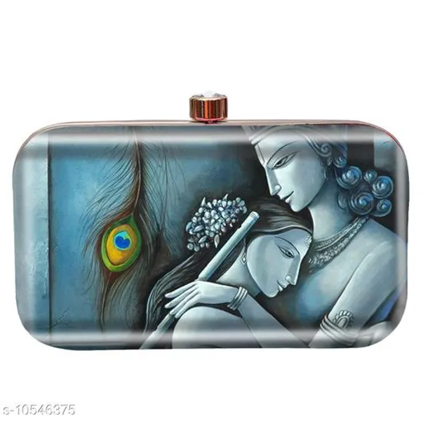 Blue_Polyurethane_Clutch_For_Women