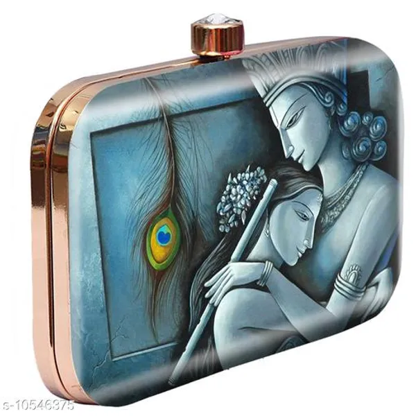 Blue_Polyurethane_Clutch_For_Women