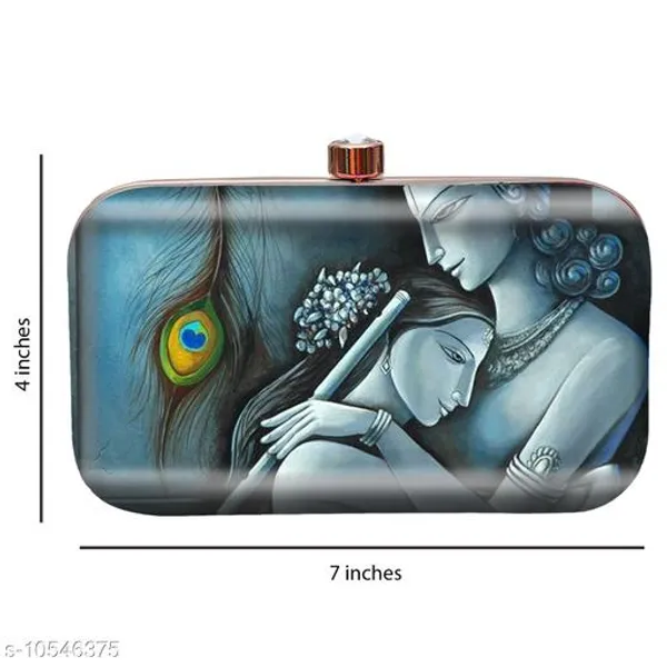 Blue_Polyurethane_Clutch_For_Women