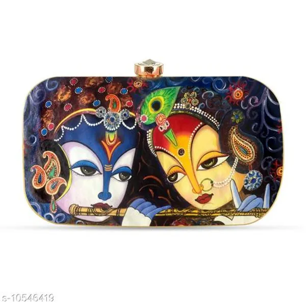 Blue_Polyurethane_Clutch_For_Women