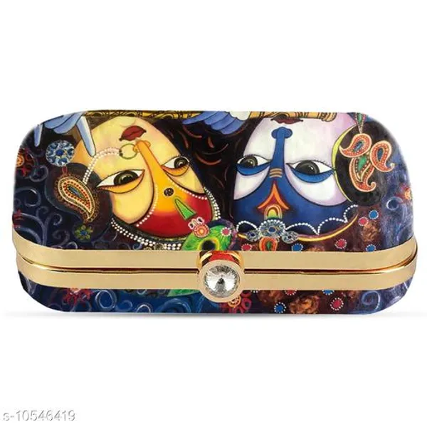 Blue_Polyurethane_Clutch_For_Women