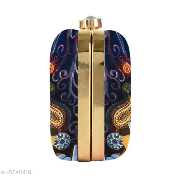 Blue_Polyurethane_Clutch_For_Women