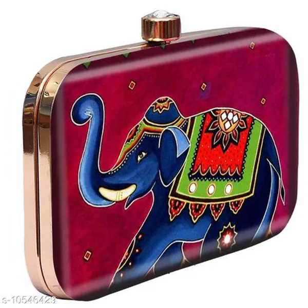 Red_Polyurethane_Clutch_For_Women