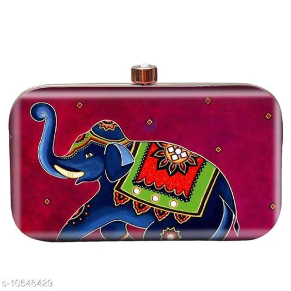 Red_Polyurethane_Clutch_For_Women