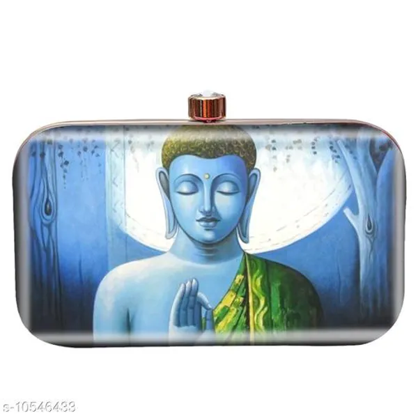 Blue_Polyurethane_Clutch_For_Women