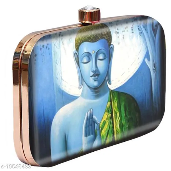 Blue_Polyurethane_Clutch_For_Women