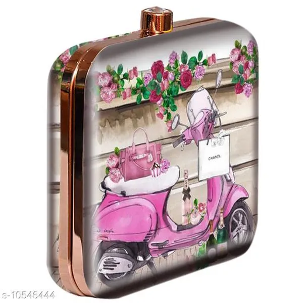 Pink_Polyurethane_Clutch_For_Women