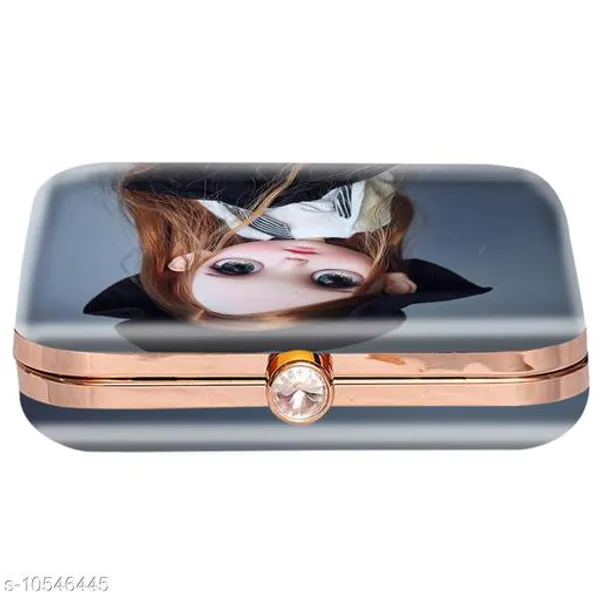 Grey_Polyurethane_Clutch_For_Women