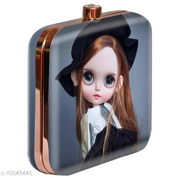 Grey_Polyurethane_Clutch_For_Women