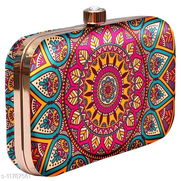 Multicolor_Polyurethane_Clutch_For_Women