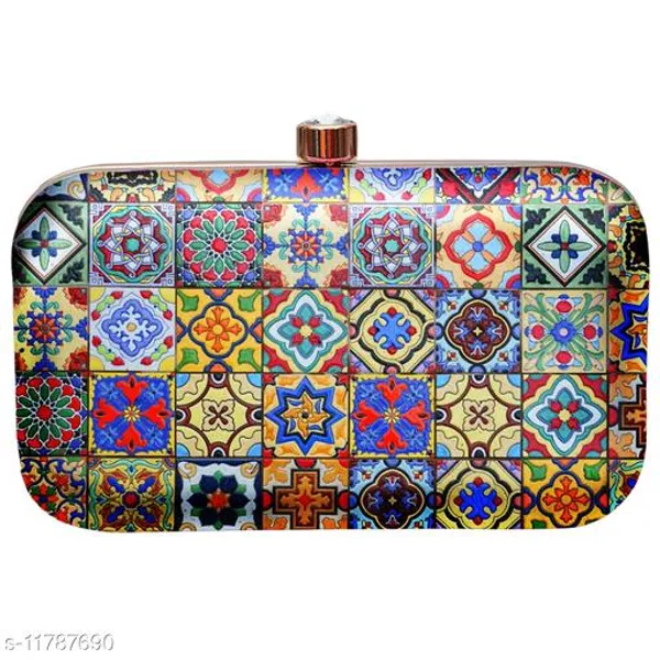 Multicolor_Polyurethane_Clutch_For_Women